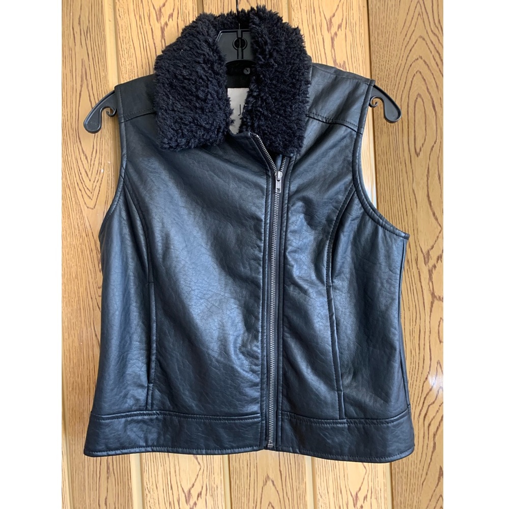 JACK by BB DAKOTA VEGAN LEATHER JACKET BLACK VEST